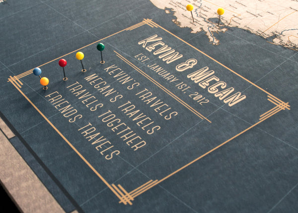 Push Pin Map Executive Style - USA