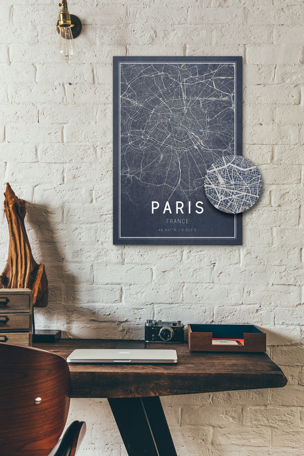 Paris Streets Blue and white Detail