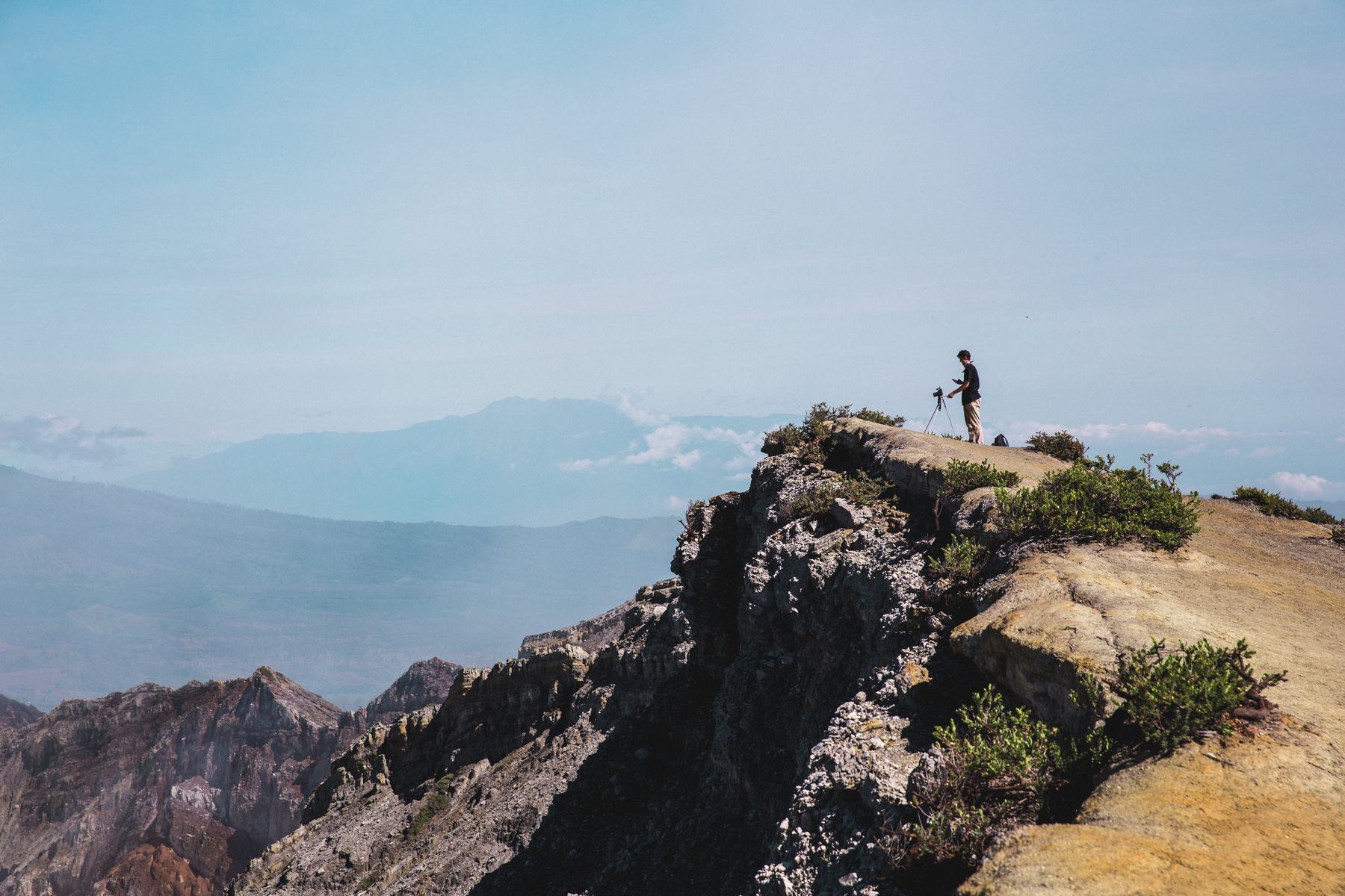 Rinjani — a Travel Book front cover, the photograph above a titled paper band