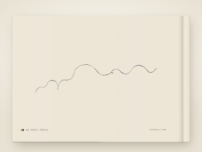 The inked line &mdash; an A5 landscape Travel Book back cover, the route drawn from a real trip's record