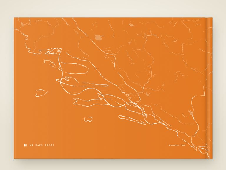 Bold &mdash; an A4 landscape Travel Book back cover, the route drawn from a real trip's record