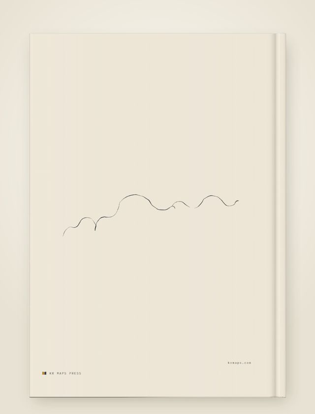 The inked line &mdash; an A4 portrait Travel Book back cover, the route drawn from a real trip's record
