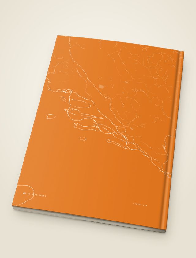 Bold &mdash; an A4 portrait Travel Book back cover, the route drawn from a real trip's record
