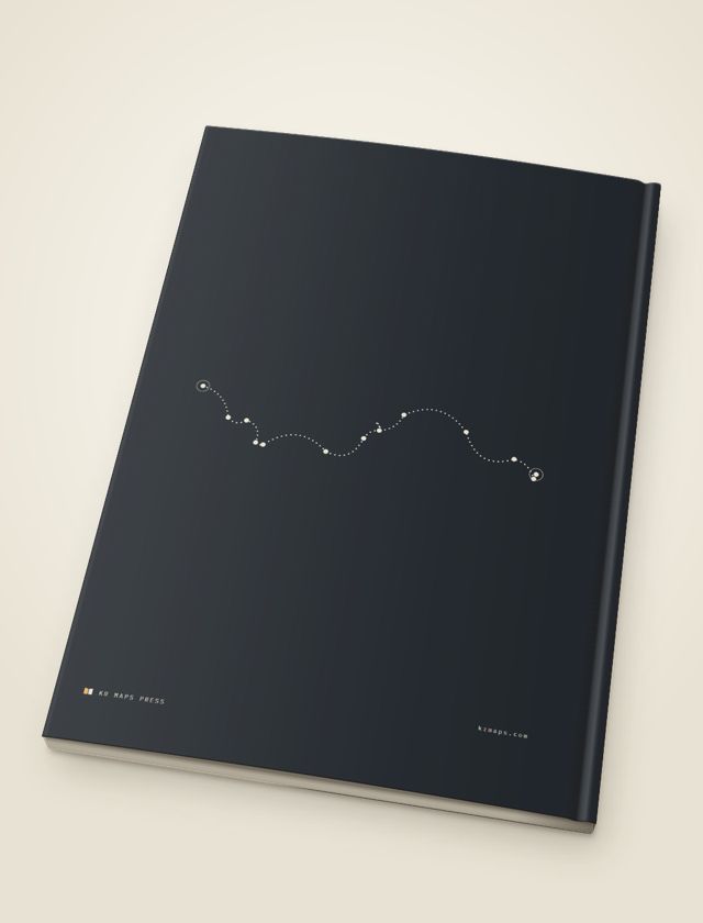 Just the line &mdash; an A4 portrait Travel Book back cover, the route drawn from a real trip's record