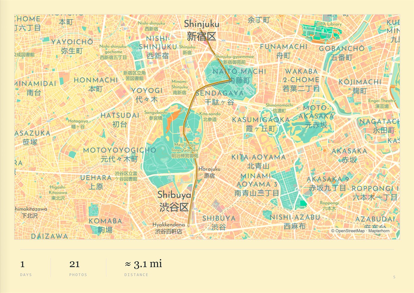 Colorpop map style &mdash; a book page of Tokyo