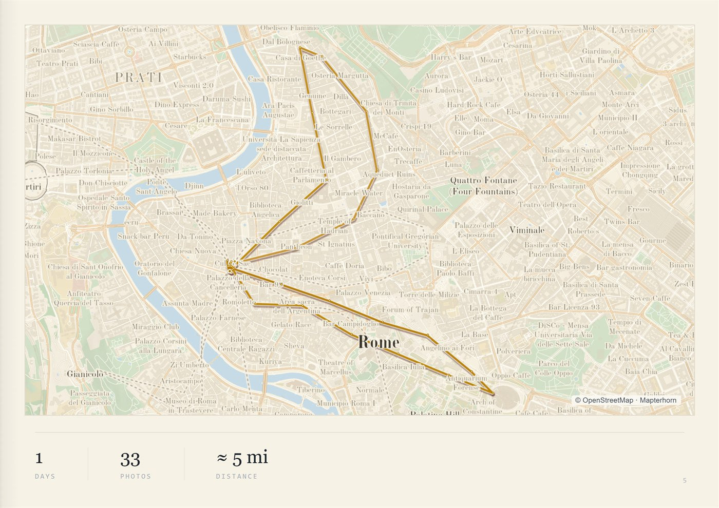 Heirloom map style &mdash; a book page of Rome