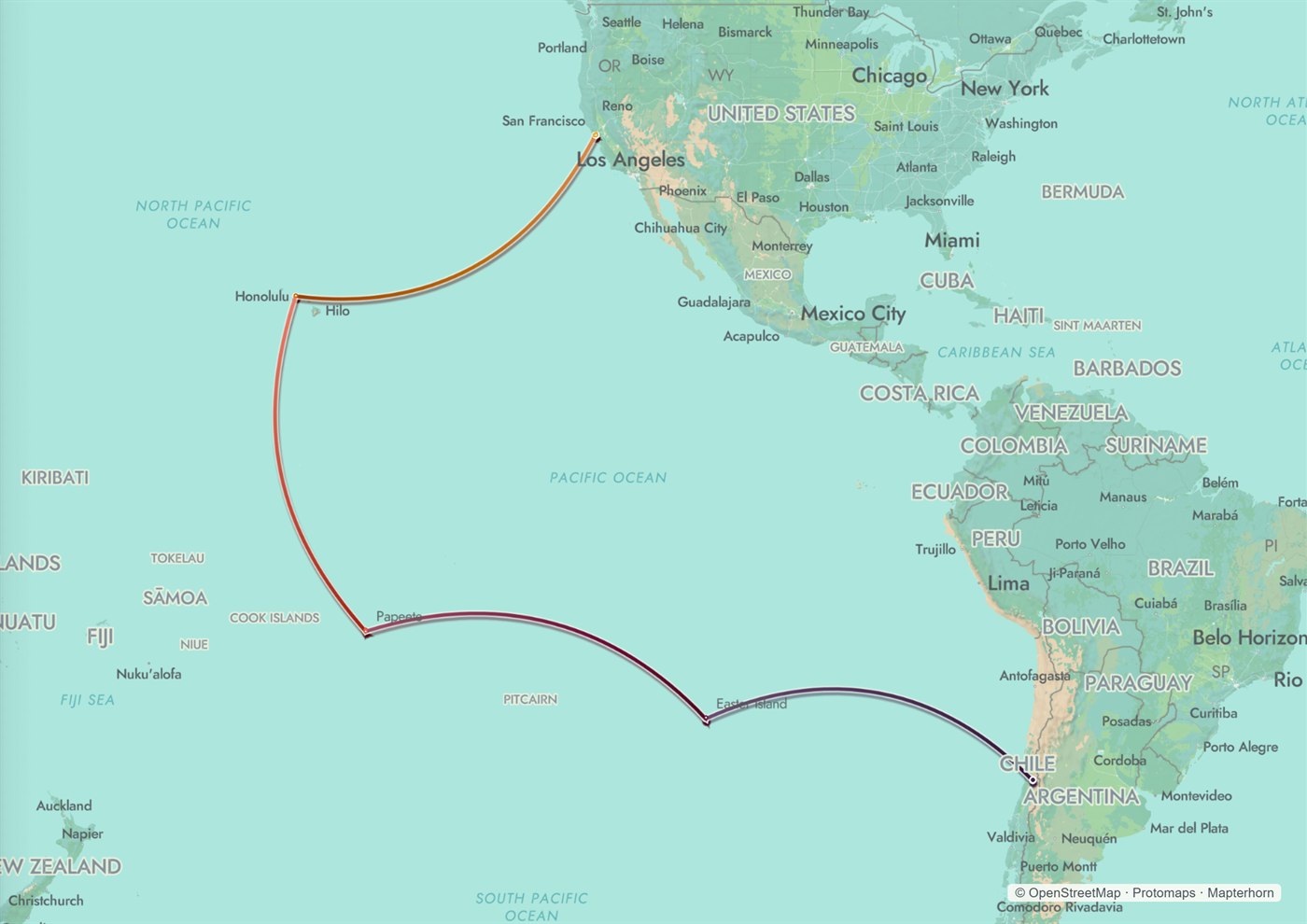 Seafoam map style &mdash; a book page of Pacific