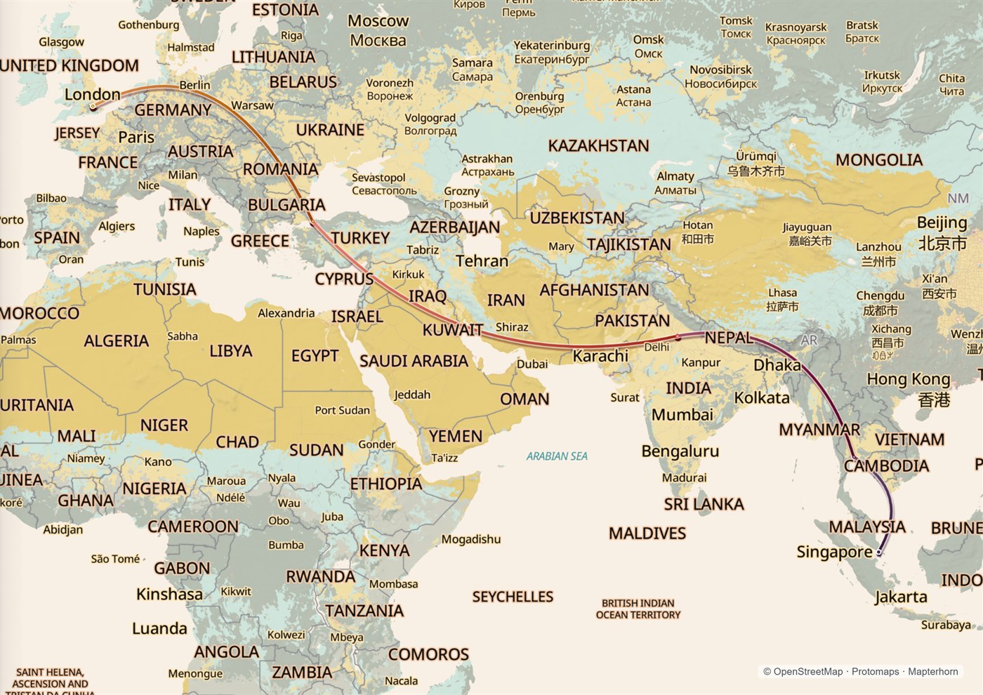 Solterra map style &mdash; a book page of Singapore