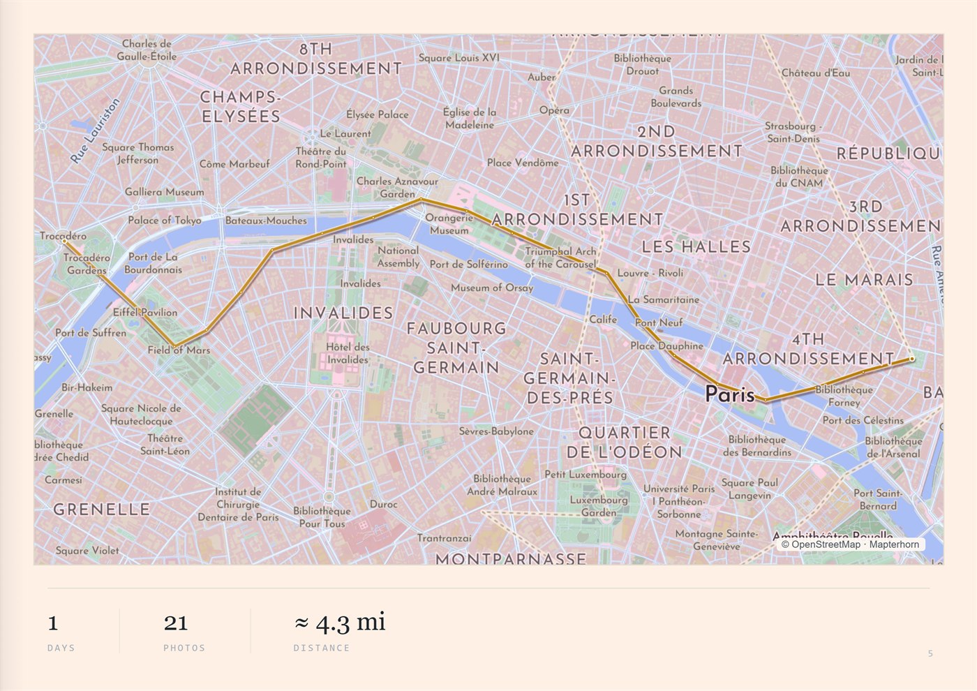 Subtle Pastel map style &mdash; a book page of Paris