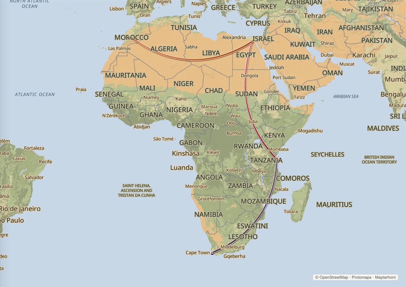 Warm Neutral map style &mdash; a book page of Cape Town